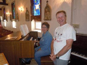 Fr. Jon Trela and organist Melva Rowan, St. Isaac Joques, Sherman, NY